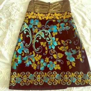 Free People strapless mini dress velvet